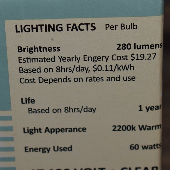 Vintage Style Clear Glass Edison Bulbs 4 Pack Set NIB - Picture 8 of 13